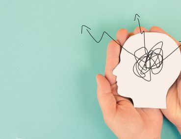 Brain drawing with lines