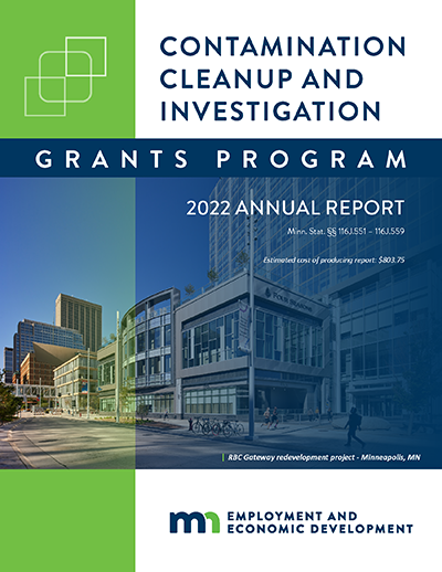 DEED Contamination Cleanup and Investigation Grants annual report cover Opens in new window